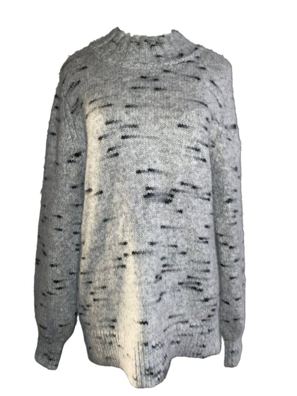 Loft Long Sleeve 8% Wool Blend Patterned Fuzzy Sweater Size L